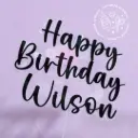 Caketopper frase acrilico: 3 líneas 2 capas