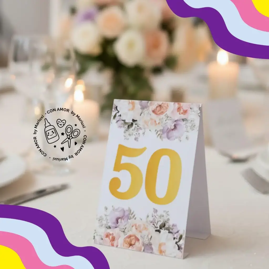 Número de mesa de cartulina