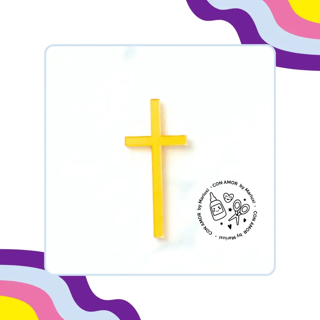 Cruz de acrilico espejo (frontal) 11x6cm