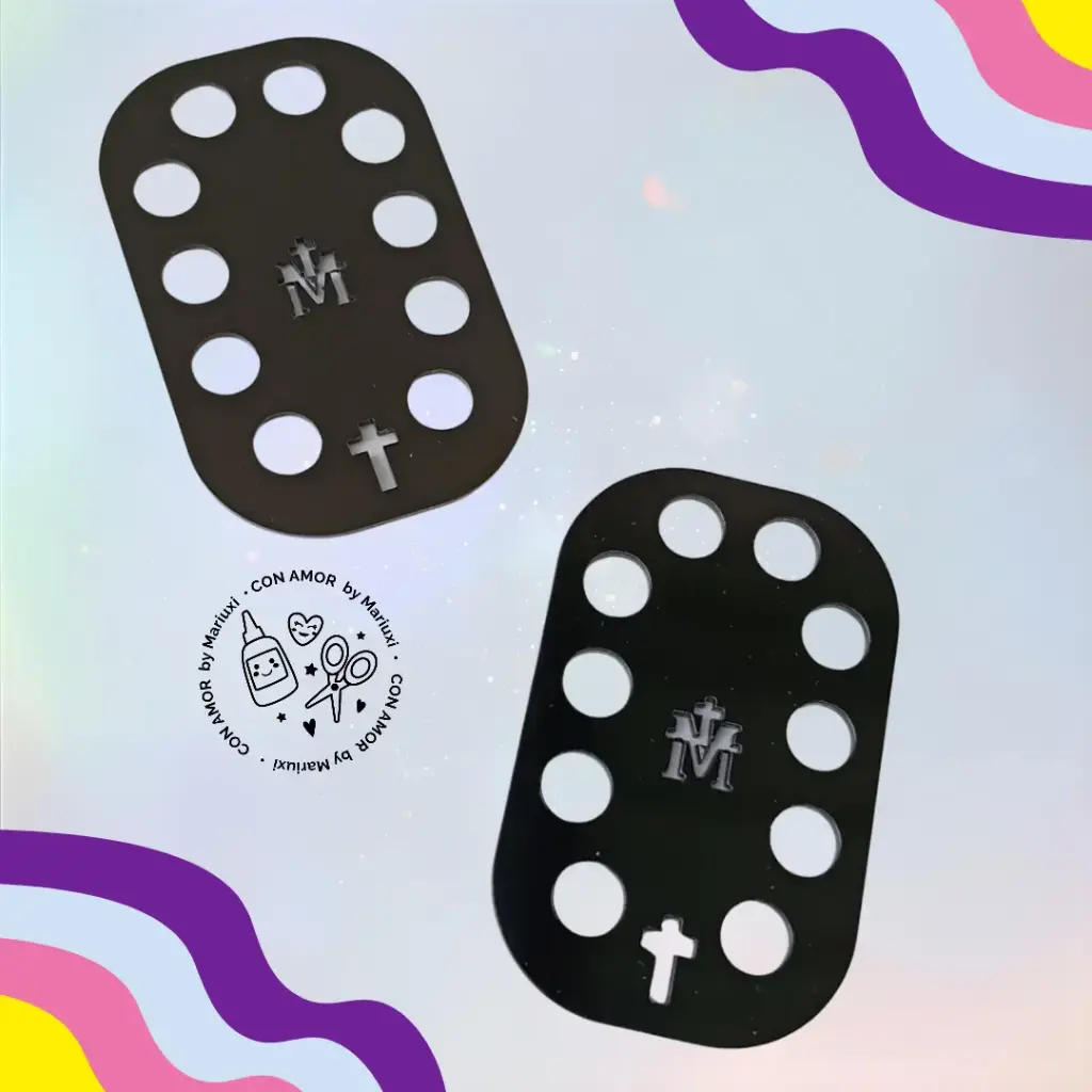 Rosario tarjeta acrílico