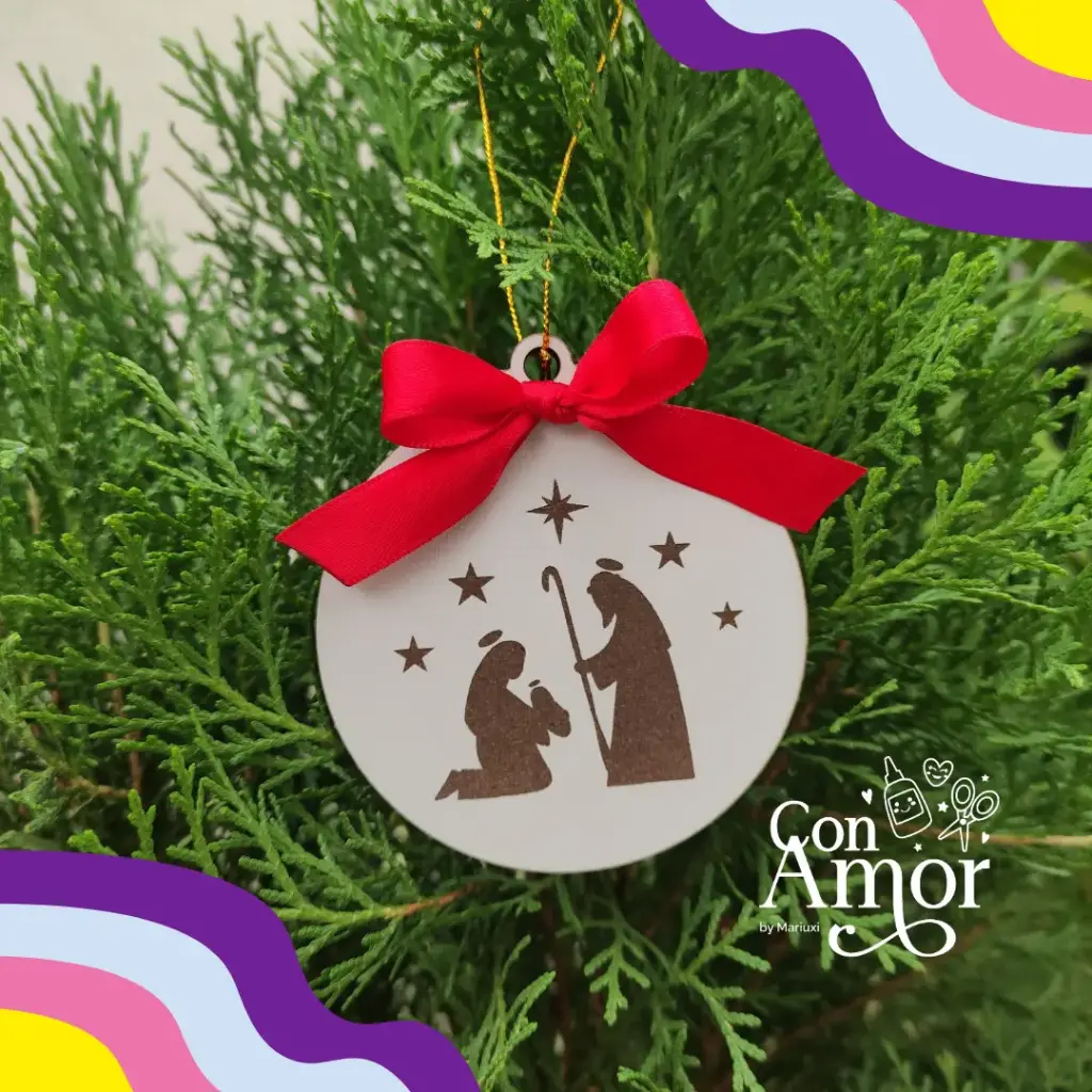 Esfera de mdf grabado nacimiento