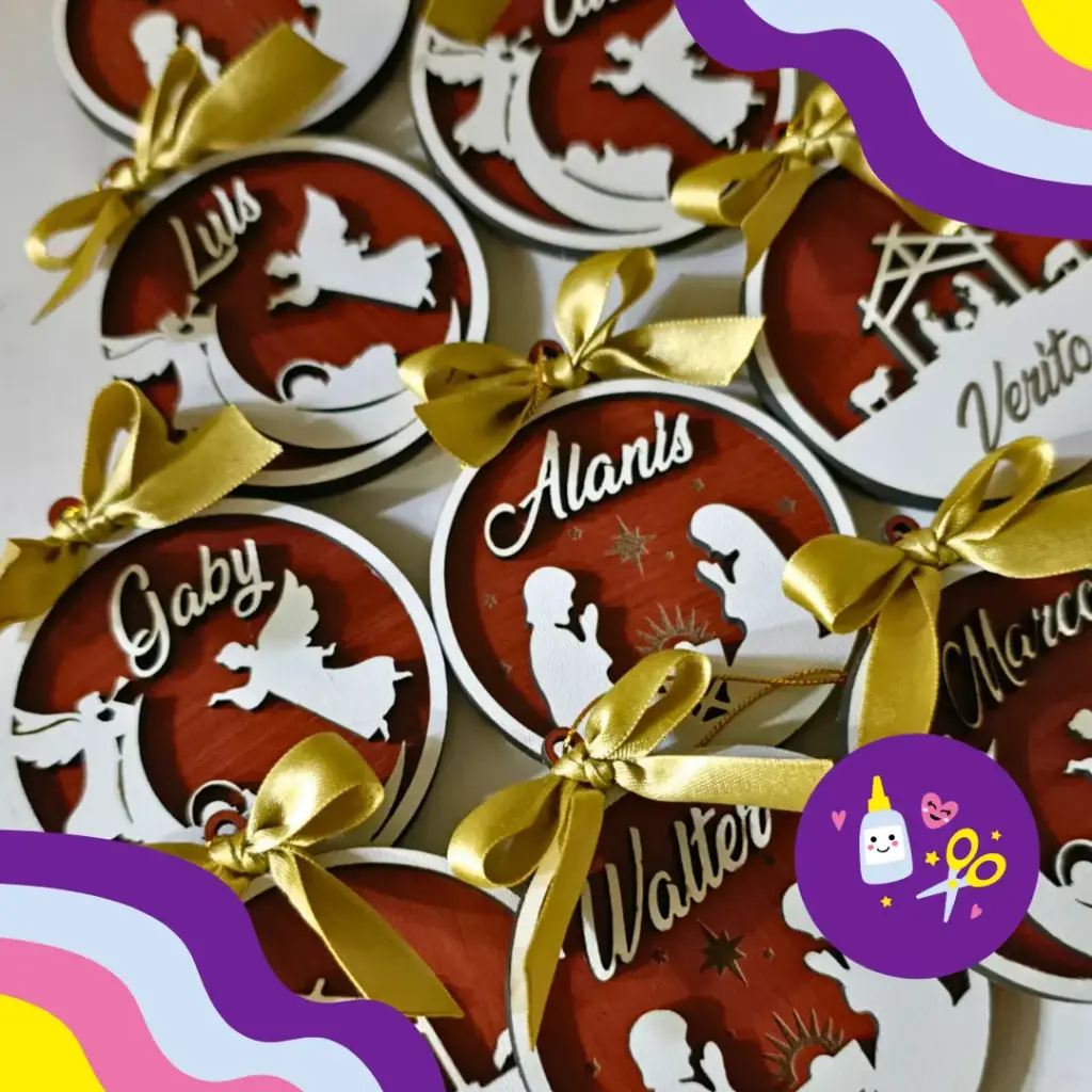 Esfera navideña doble capa mdf