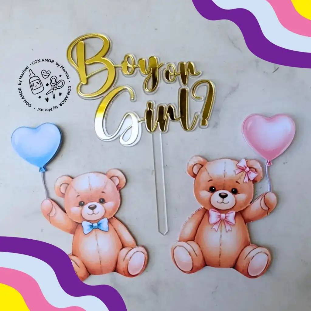 Caketopper Boy or Girl con ositos