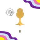 Aplique de copón acrílico dorado