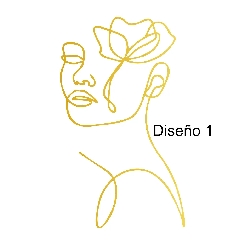 Rostro acrílico dorado