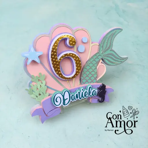 Caketopper de sirena en capas
