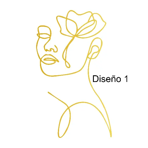 Rostro acrílico dorado