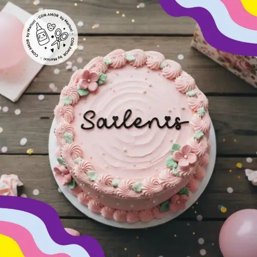 Nombre en acrílico 1 capa sin varilla